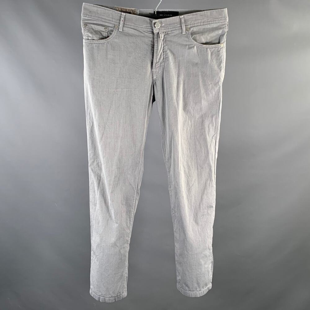 KITON Size 34 Gray Cotton Blend Slim Cut Casual Pants